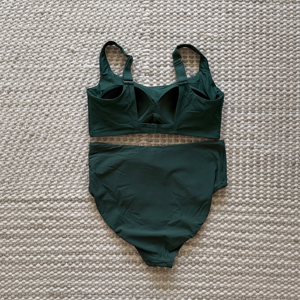 Calia || Green High Waisted Bikini Top & Bottom - Picture 3 of 7